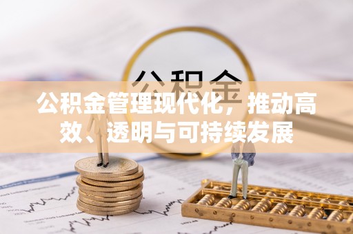 宁晋公积金管理现代化，推动高效、透明与可持续发展