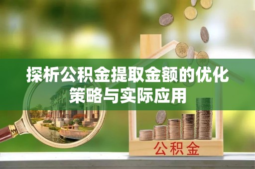 宁晋探析公积金提取金额的优化策略与实际应用