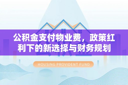 宁晋公积金支付物业费，政策红利下的新选择与财务规划