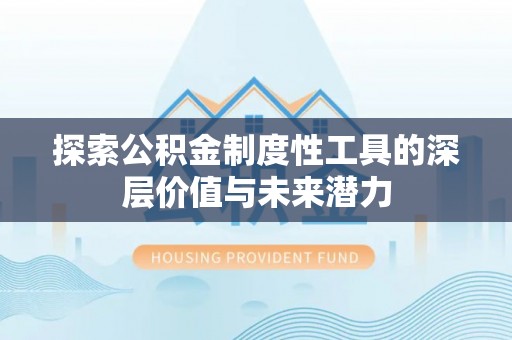 宁晋探索公积金制度性工具的深层价值与未来潜力