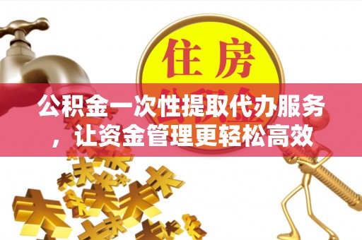 宁晋公积金一次性提取代办服务，让资金管理更轻松高效