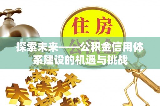 宁晋探索未来——公积金信用体系建设的机遇与挑战