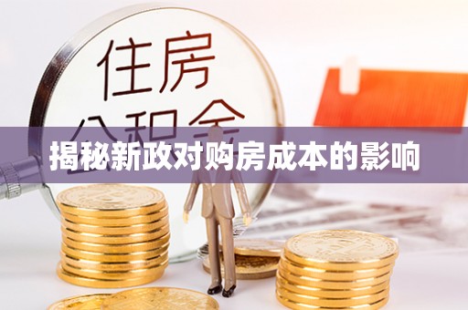 宁晋揭秘新政对购房成本的影响
